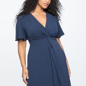 Navy Twist Front Dress